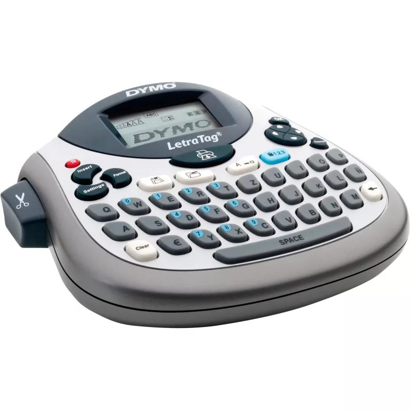 Etikettendrucker Dymo LetraTag LT-100T mit QWERTZ-Tastatur, tragbarer Thermo-Etikettendrucker