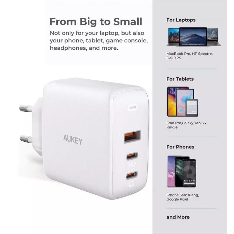 AUKEY PA-B6S Weiß Omni a Mix GaN ultraschnell Wandladegerät
