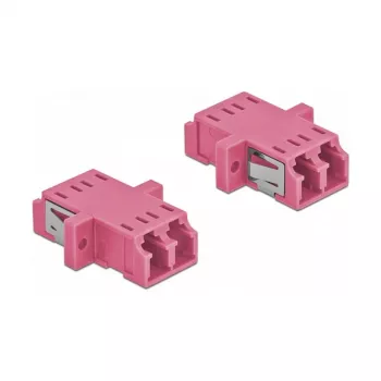 Glasfaser-Steckverbinder LC Buchse–Buchse DELOCK 86537 OM4, 2er-Pack