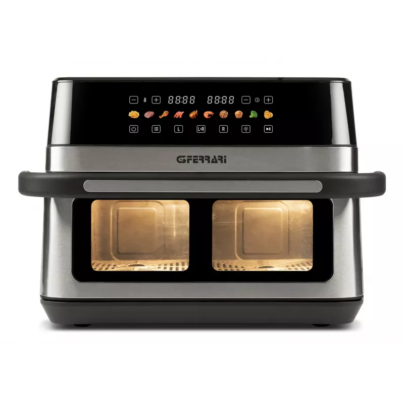 G3 Ferrari G10223 Fritteuse Doppel 12 L Standgerät 2200 W Heißluftfritteuse Schwarz, Edelstahl