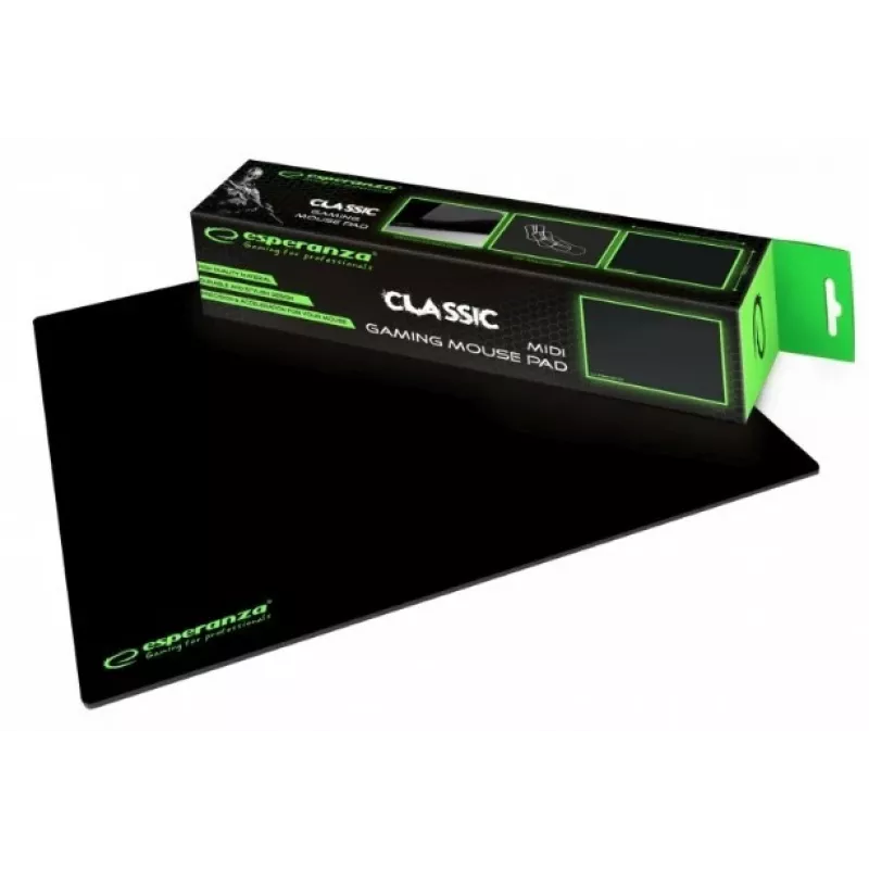 Gaming-Mauspad ESPERANZA EGP102K — Gummi, 300×240 mm, 3 mm dick, rutschfest, schwarz