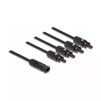 Kabel-Splitter DeLOCK DL4 Solar-Splitterkabel 1 x Stecker auf 4 x Buchse 50 cm schwarz