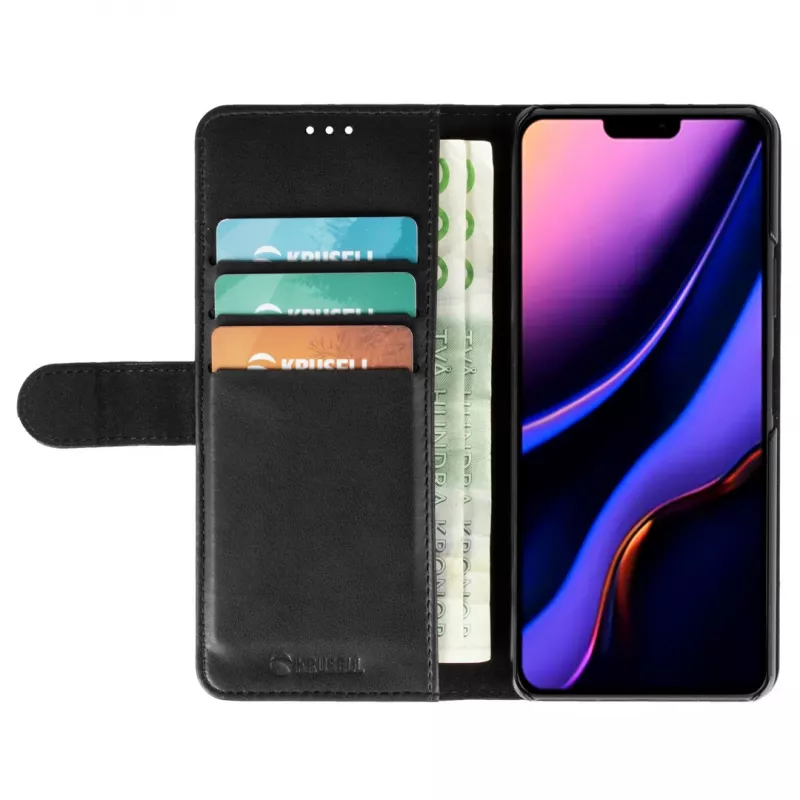 Phone wallet Krusell für Apple iPhone 12 Pro Max – schwarz, Folio-Etui mit Kartenfach