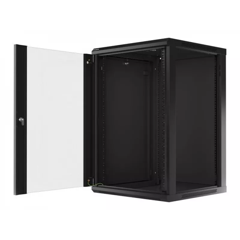 Wandmontierbarer Rack-Schrank LANBERG WF01-6618-10B, 18U, 600×600×907 mm, schwarz, 60 kg