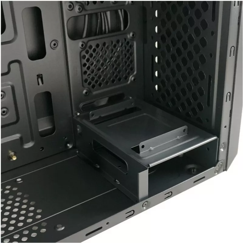 LC Power Classic 7040B - MDT - ATX - ohne Netzteil - Schwarz, gebürstetes Aluminium / Schwarz - USB/Audio