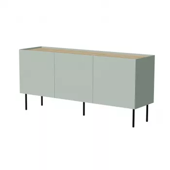 Kommode cama meble FELLINI 150×40×70 cm, olivfarben mit geölter Eichenplatte, MDF-Korpus