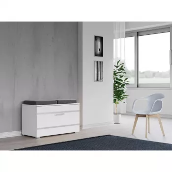 Geschlossener Schuhschrank-Aufsatz e shop OPAL SZAFKA BIEL — Weiß, Spanplatte, B850×H450 mm, 16 mm Rahmen