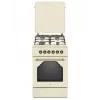 Gas-Elektroherd MPM MPM-56-KRM-14, 56 cm, 4 Gasbrenner, Elektrobackofen, creme