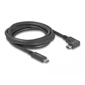 DeLOCK USB-Kabel USB Typ-C Stecker auf USB Typ-C Stecker abgewinkelt 2 m 5 Gbit/s 4K PD 60 W