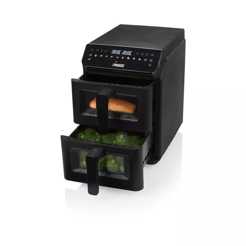 Princess Double Stack Airfryer | 182490 | Leistung 3000 W | Fassungsvermögen 11,2 L | Schwarz
