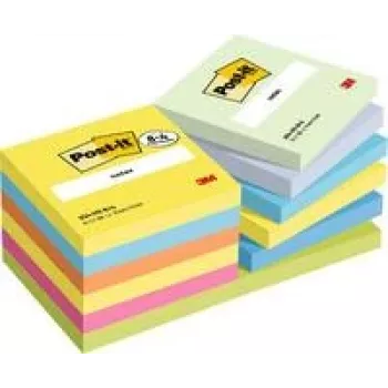 3M Post-it Haftnotizen Notes 76x76mm 654-TFEN-P8+4 sortiert 12 Stück/Packung