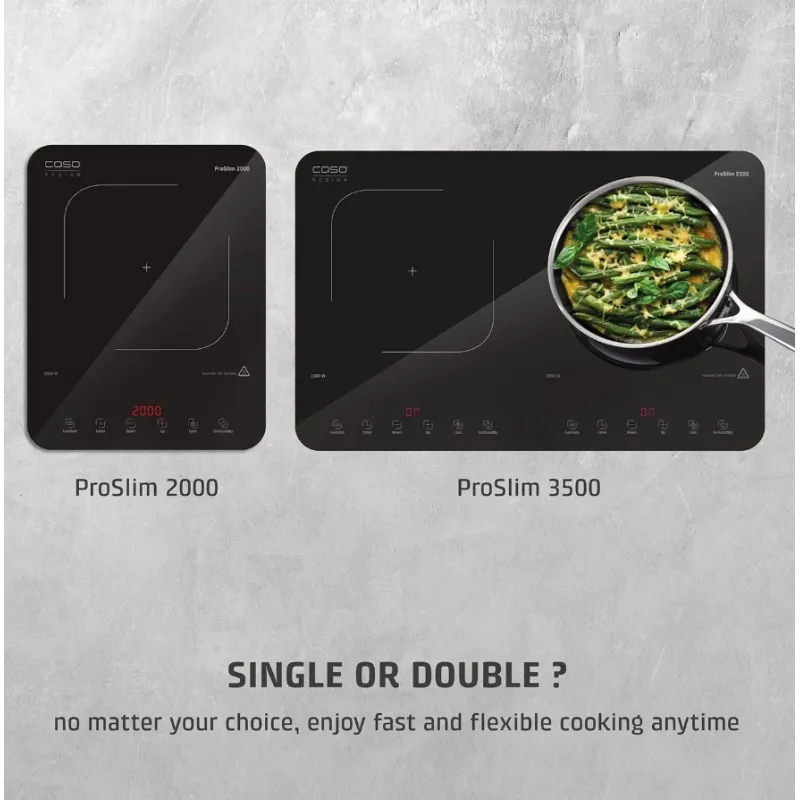 Caso ProSlim 2000 2236 Mobiles Einzel-Induktionskochfeld, Glas, Sensor-Touch, Schwarz