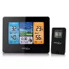 Digitale Wetterstation GreenBlue GB526 Schwarz — Innen -20…60°C, Außen -40…70°C, Luftfeuchtigkeit -20…95%, Uhr, Mondphase
