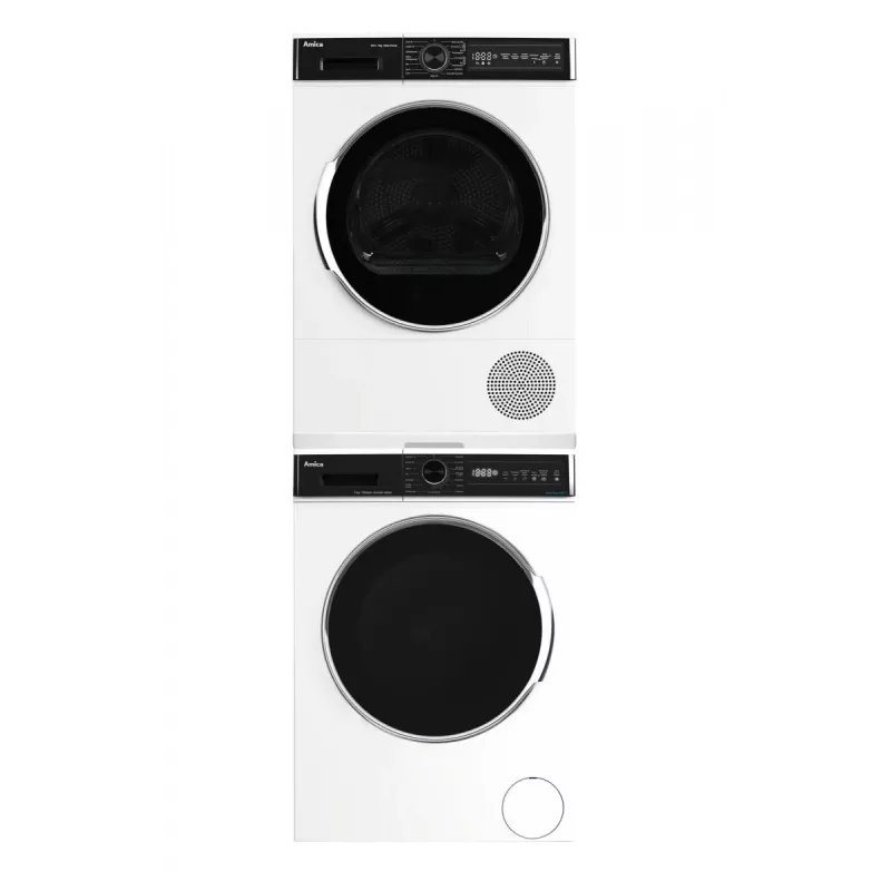 Freistehende Waschmaschine AMICA WA3S712BLiSHB, 7 kg, 1200 U/min, 2100 W, LED-Anzeige, schwarze Tür