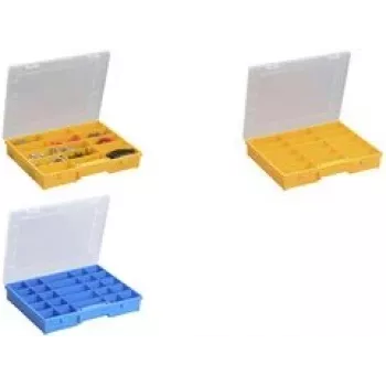 Aufbewahrungsbox allit EuroPlus Basic 37/15 gelb transparent – Kleinteilemagazin, 37 Fächer