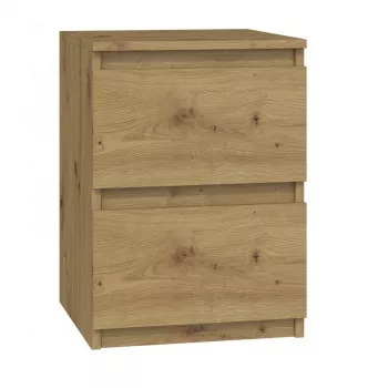 Nachttisch Top e shop M2 ARTISAN, 2 Schubladen, Eichenholz, 300×300×400 mm