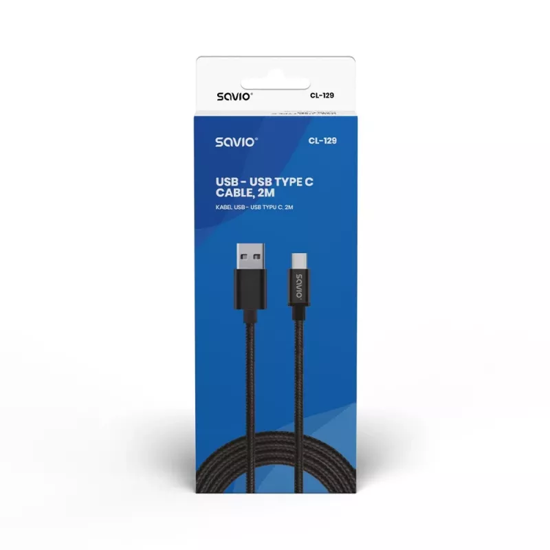 Savio CL-129 USB-Kabel 2 m USB 2.0 USB A USB C Schwarz
