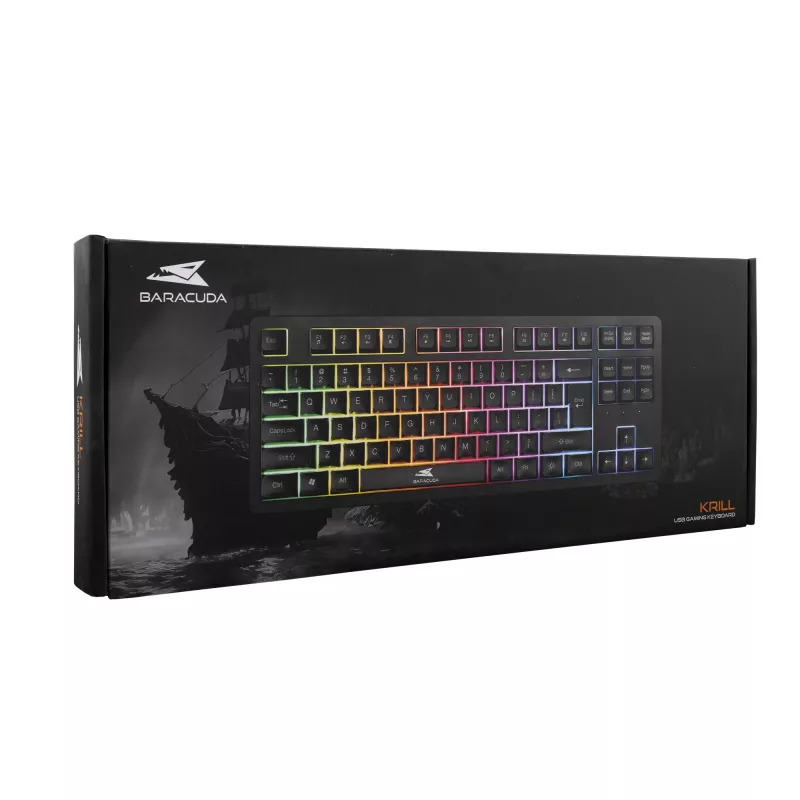 Kabelgebundene Baracuda Krill Schwarz Tastatur KRILL-B — kompaktes Layout, US-Layout