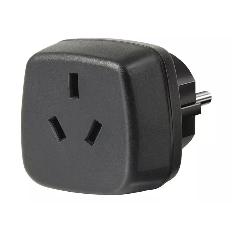Reiseadapter AUS/CN > Geerdeter Stecker, Steckdosenadapter schwarz