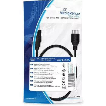 USB-Kabel MediaRange MRCS154 USB 2.0 1,8 m Schwarz