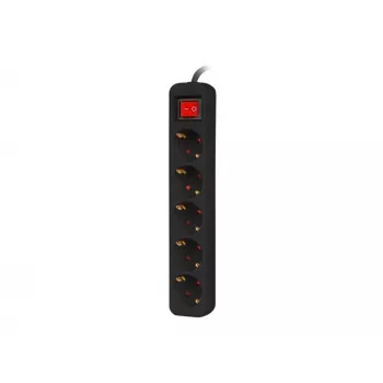 Stromverlängerungskabel Lanberg PS1-05F-0300-BK 3m 5 Steckdosen Innenbereich Schwarz