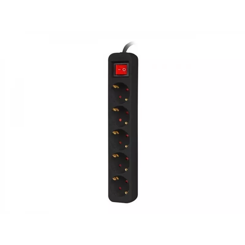 Stromverlängerungskabel Lanberg PS1-05F-0300-BK 3m 5 Steckdosen Innenbereich Schwarz