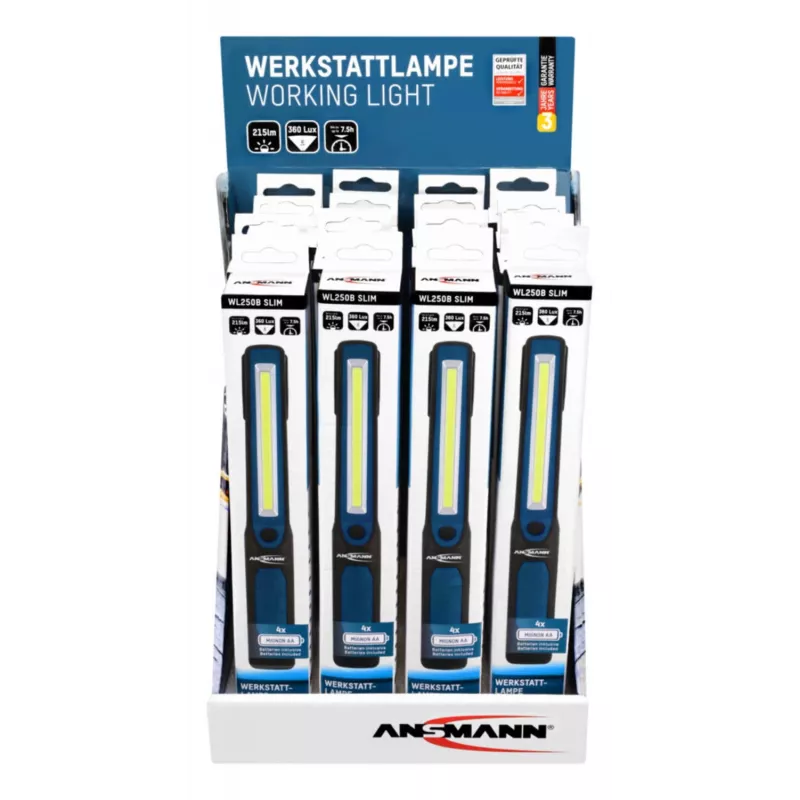 Hand-Taschenlampe Ansmann WL250B Schwarz Blau COB LED 3 W 215 lm