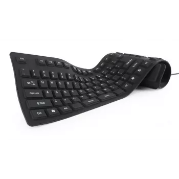 Silikon-Tastatur USB+PS/2 schwarz