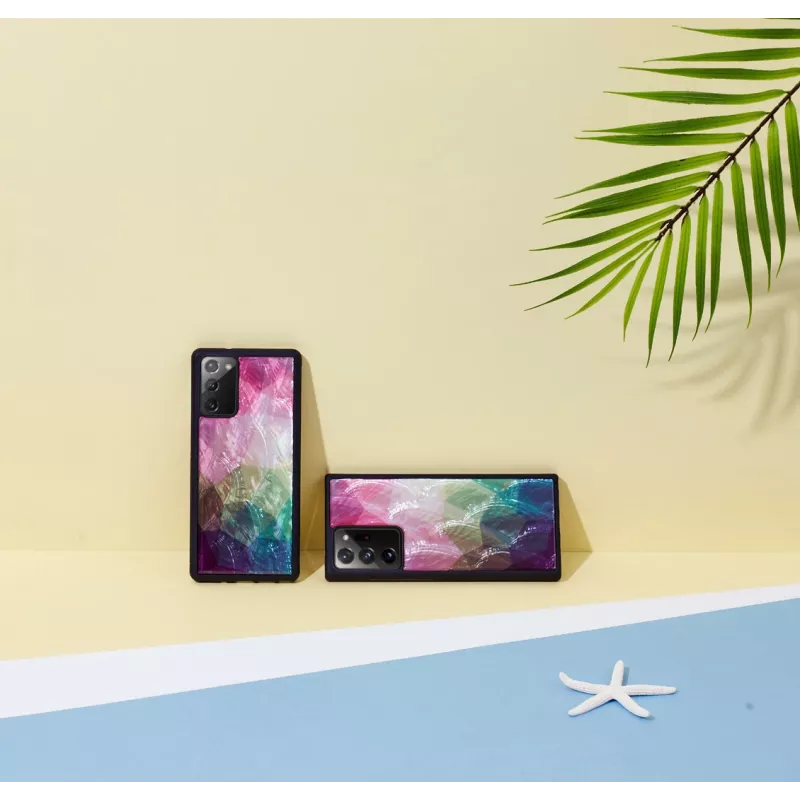 Schutzhülle iKins für Samsung Galaxy Note 20 Ultra – Water Flower Design, Schwarz