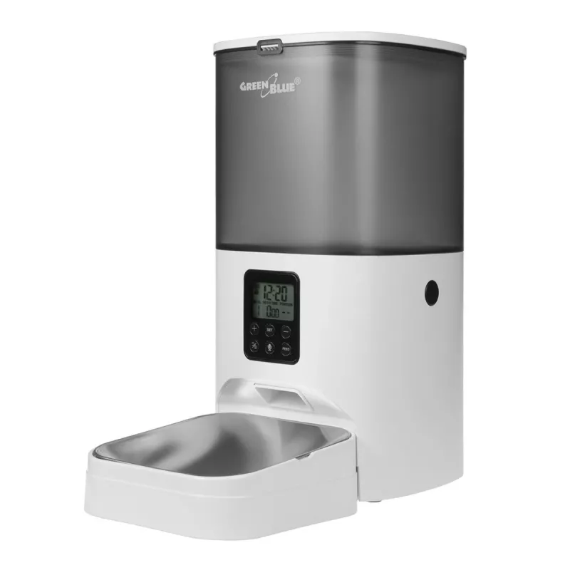 GreenBlue GB393 Automatischer Futterspender für Haustiere, 6 l, USB 5V/1A, Weiß