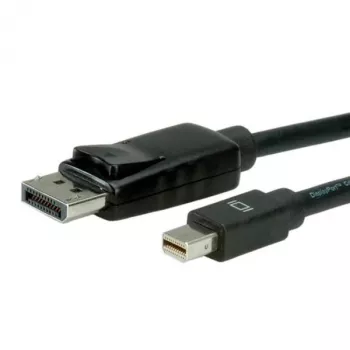 ROLINE - DisplayPort-Kabel - Mini DisplayPort (M) auf DisplayPort (M) - 1 m - verriegelbar - Schwarz (11.04.5634)