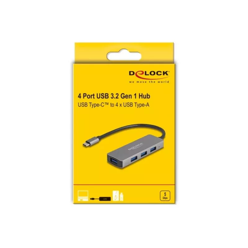 DeLOCK 63173 USB Hub Type-C 5000 Mbit/s Schwarz