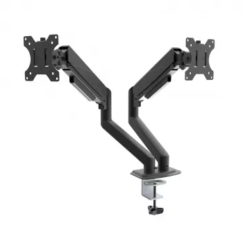 Akyga AK-MB-06 Dual-Monitor-Tischhalterung mit Gasdruckfedern, 15-32 Zoll, 2x 10 kg, VESA 75x75 / 100x100, schwarz