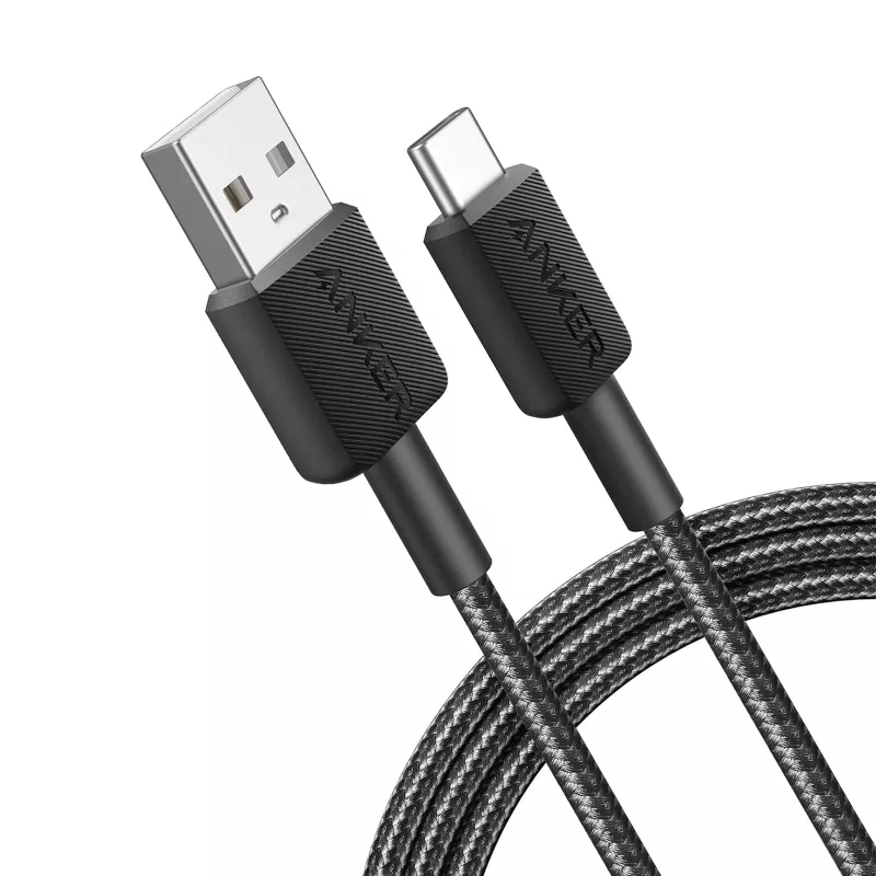 Anker Innovations 322 USB-A auf USB-C Kabel Nylon 1,8M Schwarz - Kabel - Digital/Daten