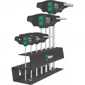 T-Griff-Set Wera Serie 400 454/7 HF, 7-teiliges T-Griff-Innensechskant- und Schraubendreher-Set
