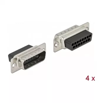 Kabelverbinder DeLOCK 66709 D-Sub 15 Pin Schwarz Silber