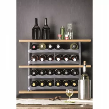 Tisch-Weinregal rotho VARIO für 6 Flaschen, faltbar, grau, 600×220×140 mm