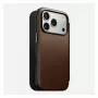 Leder-Folio-Handyhülle Nomad Modern Leather Folio für iPhone 17 Pro – braun, passend für 6,3 Zoll (16 cm), 4 Kartenfächer