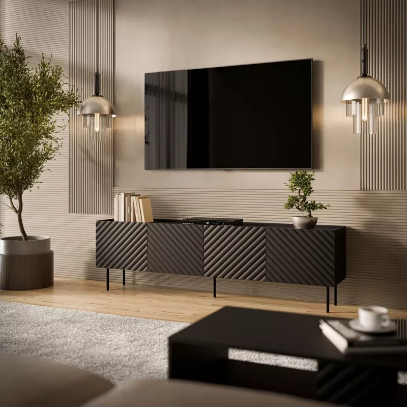 Cama LUCCA 4D TV-Schrank 200x40x59 schwarz