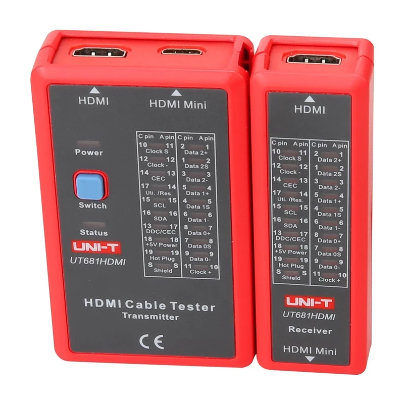 HDMI-Kabeltester No name UT681HDMI — HDMI-Durchgangs- und Verdrahtungsprüfung