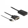 Delock - Adapterkabel - DVI-D, USB (nur Strom) (M) auf DisplayPort (W) - DisplayPort 1,2 - 50 cm - Unterstützung von 4K 30 Hz - Schwarz (63189)