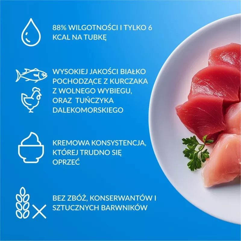Nassfutter-Leckerli für Katzen INABA CHURU 80P Huhn & Thunfisch — 80 x 14 g Tuben