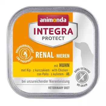 Nassfutter für Hunde animonda Integra Protect Nieren mit Huhn 150 g — für erwachsene Hunde, Nierenunterstützung, getreide- und glutenfrei