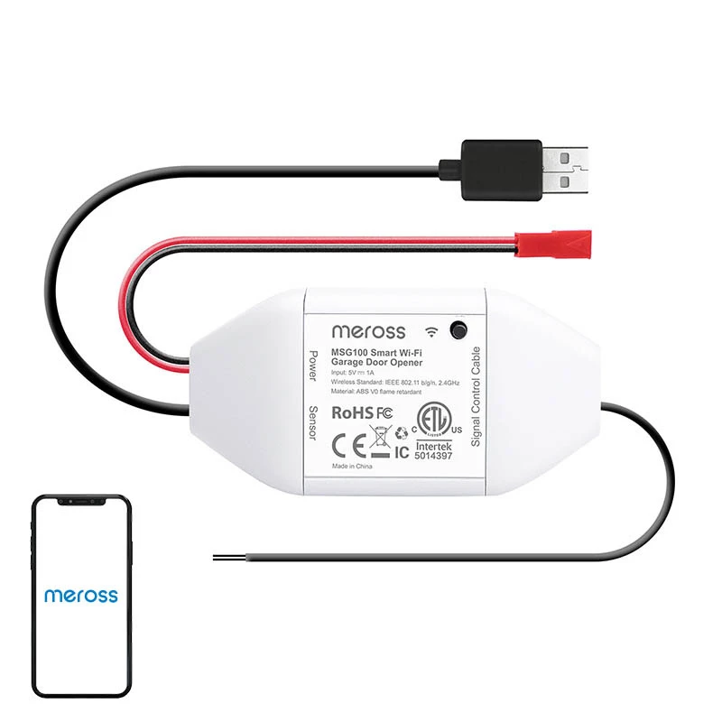 Intelligenter Garagentorschalter Meross MSG100HK HomeKit-kompatibel — WLAN-Steuerung für Einzeltor-Garagentor