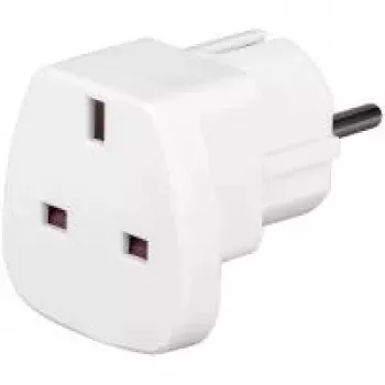 Wentronic Goobay Reiseadapter, Weiß - UK-Stecker > Typ F (Typ F, CEE 7/7) (94270)