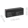 Versiegelte AGM-Batterie QOLTEC 12V 2,3Ah für USV- und Backup-Systeme, max. Entladung 34,5A