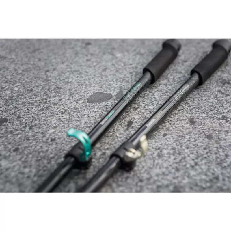 Bayamo Carbon Vario Walking Stöcke (Schwarz/Hellbraun, 1 Paar, 105-125cm)