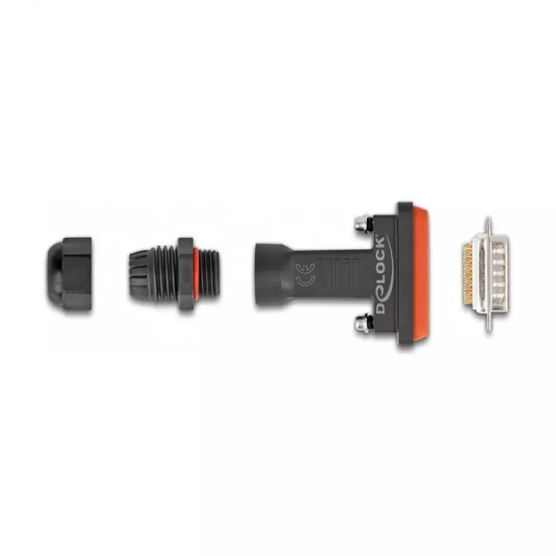 DeLOCK D-Sub 15-pin Stecker mit Gehäuse IP67 wasserdicht