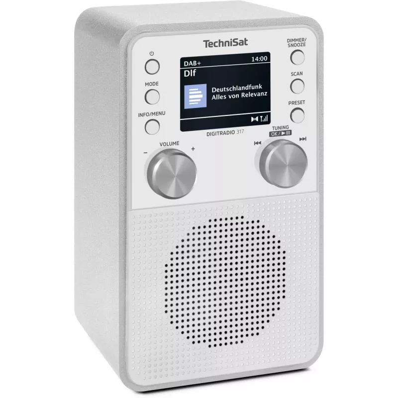 Digitalradio TECHNISAT DigitRadio 317 Weiß — FM- und DAB+-Empfang, kompaktes Tischdesign