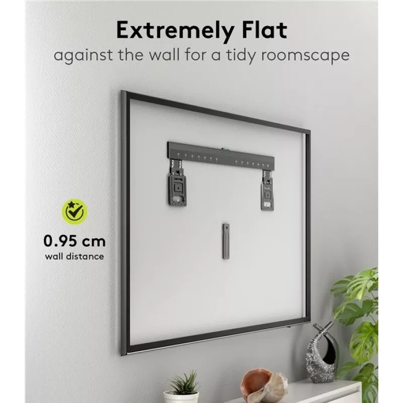Feste TV-Wandhalterung WENTRONIC Goobay Ultraslim 70822 XL Schwarz für Flachbildschirme